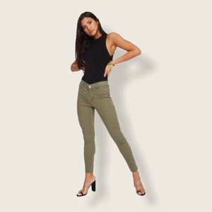 Women's High-Rise Army Green Skinny Jegging Pants Size 2